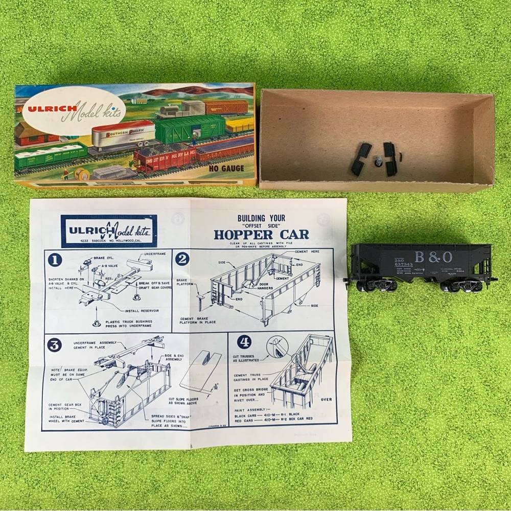 Vintage Ulrich Black B & O Hopper Car Model Kit